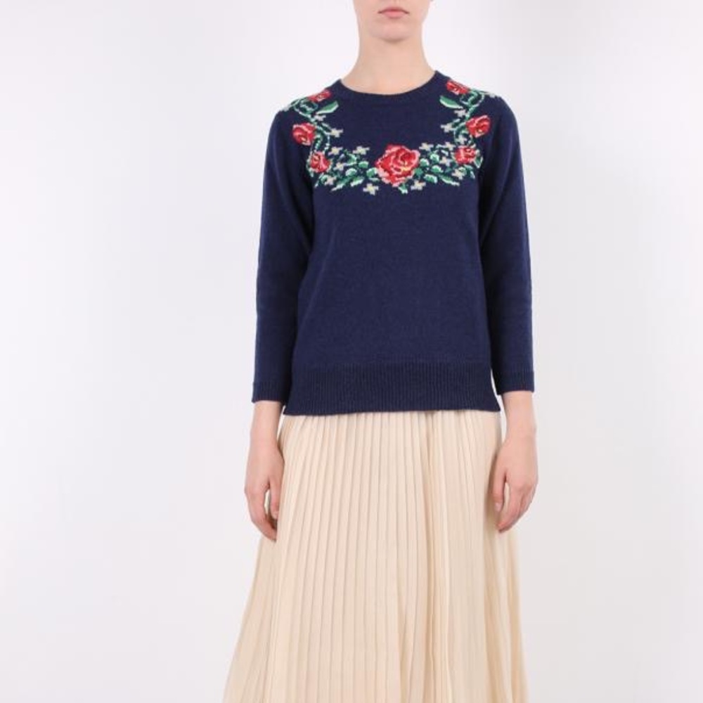 Gucci floral intarsia wool sweater size xs